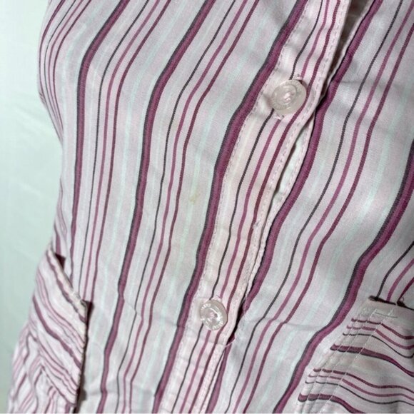 5/$25 Handmade Red White Striped Apron With Collar - Picture 2 of 5